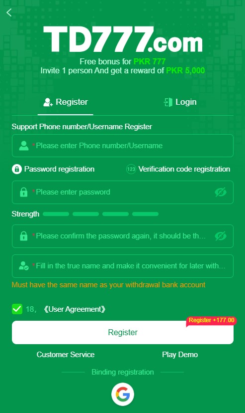 TD777 Login